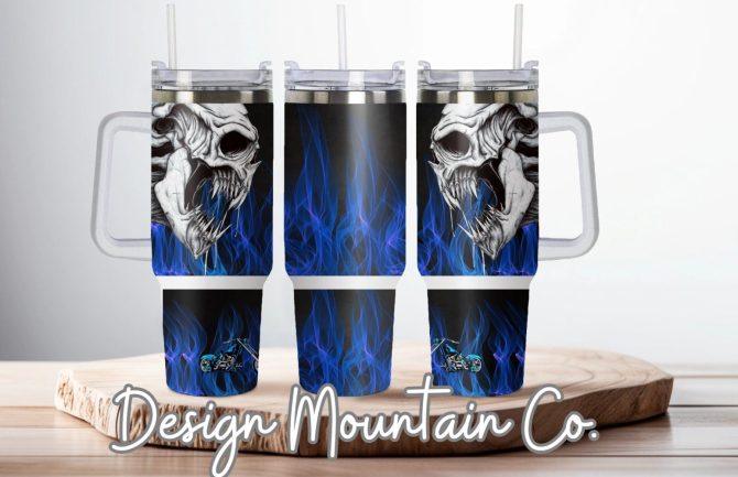 Demon Custom Stanley Quencher 40Oz Stainless Steel Tumbler With Handle