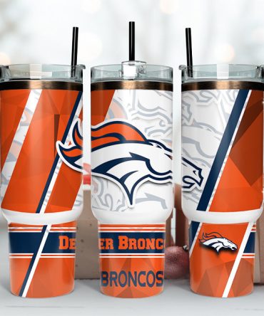 Denver Broncos Nfl Custom Stanley Quencher 40Oz Stainless Steel Tumbler With Handle
