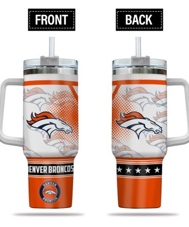 Denver Broncos Nfl Custom Stanley Quencher 40Oz Stainless Steel Tumbler With Handle