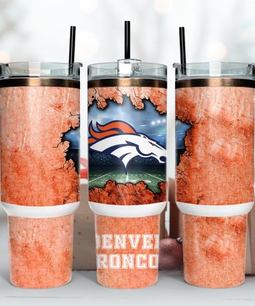 Denver Broncos Nfl Custom Stanley Quencher 40Oz Stainless Steel Tumbler With Handle