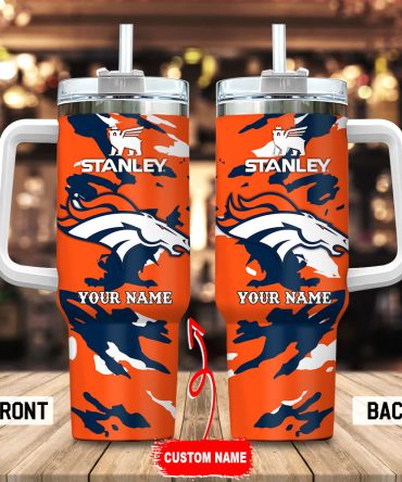 Denver Broncos Nfl Custom Stanley Quencher 40Oz Stainless Steel Tumbler With Handle
