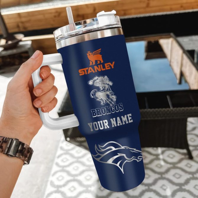 Denver Broncos Nfl Custom Stanley Quencher 40Oz Stainless Steel Tumbler With Handle - Image 3