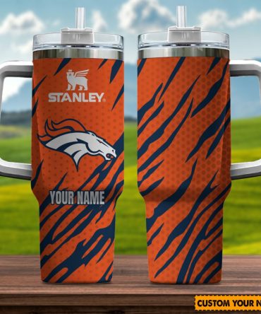 Denver Broncos Nfl Custom Stanley Quencher 40Oz Stainless Steel Tumbler With Handle