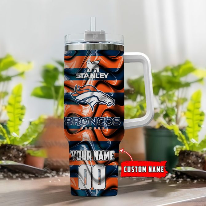 Denver Broncos Nfl Custom Stanley Quencher 40Oz Stainless Steel Tumbler With Handle - Image 2