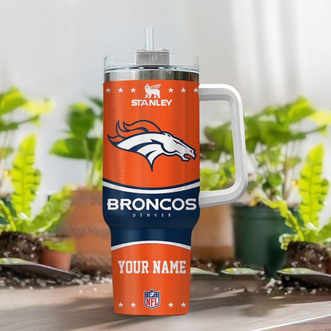 Denver Broncos Nfl Custom Stanley Quencher 40Oz Stainless Steel Tumbler With Handle - Image 2