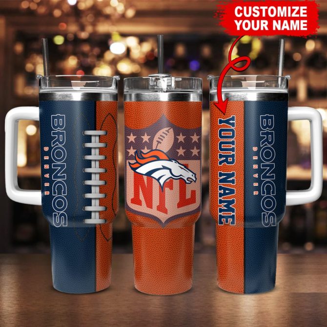 Denver Broncos Nfl Custom Stanley Quencher 40Oz Stainless Steel Tumbler With Handle - Image 2