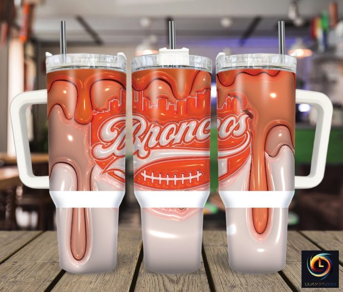 Denver Broncos Nfl Custom Stanley Quencher 40Oz Stainless Steel Tumbler With Handle