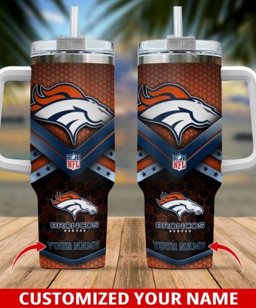 Denver Broncos Nfl Custom Stanley Quencher 40Oz Stainless Steel Tumbler With Handle