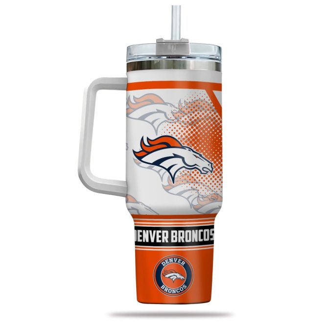 Denver Broncos Nfl Custom Stanley Quencher 40Oz Stainless Steel Tumbler With Handle - Image 3