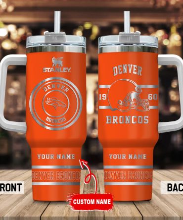 Denver Broncos Nfl Custom Stanley Quencher 40Oz Stainless Steel Tumbler With Handle