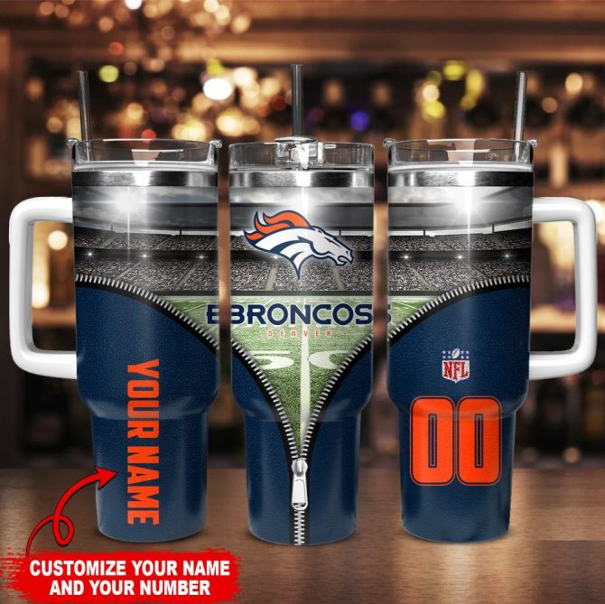 Denver Broncos Nfl Custom Stanley Quencher 40Oz Stainless Steel Tumbler With Handle - Image 2