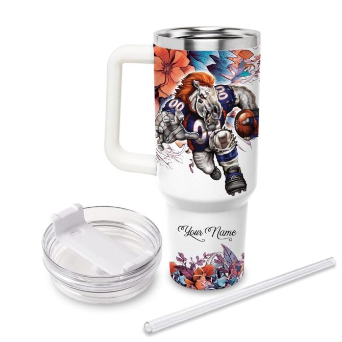 Denver Broncos Nfl Custom Stanley Quencher 40Oz Stainless Steel Tumbler With Handle - Image 2