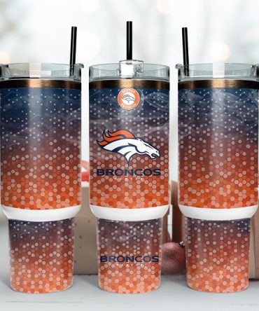 Denver Broncos Nfl Custom Stanley Quencher 40Oz Stainless Steel Tumbler With Handle