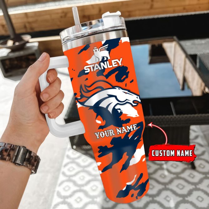 Denver Broncos Nfl Custom Stanley Quencher 40Oz Stainless Steel Tumbler With Handle - Image 3