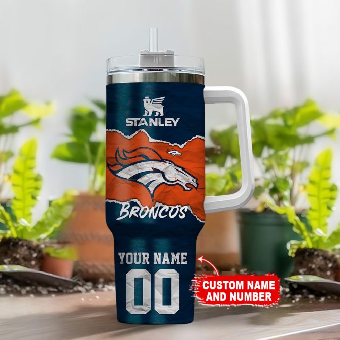 Denver Broncos Nfl Custom Stanley Quencher 40Oz Stainless Steel Tumbler With Handle - Image 2