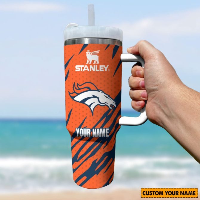 Denver Broncos Nfl Custom Stanley Quencher 40Oz Stainless Steel Tumbler With Handle - Image 3