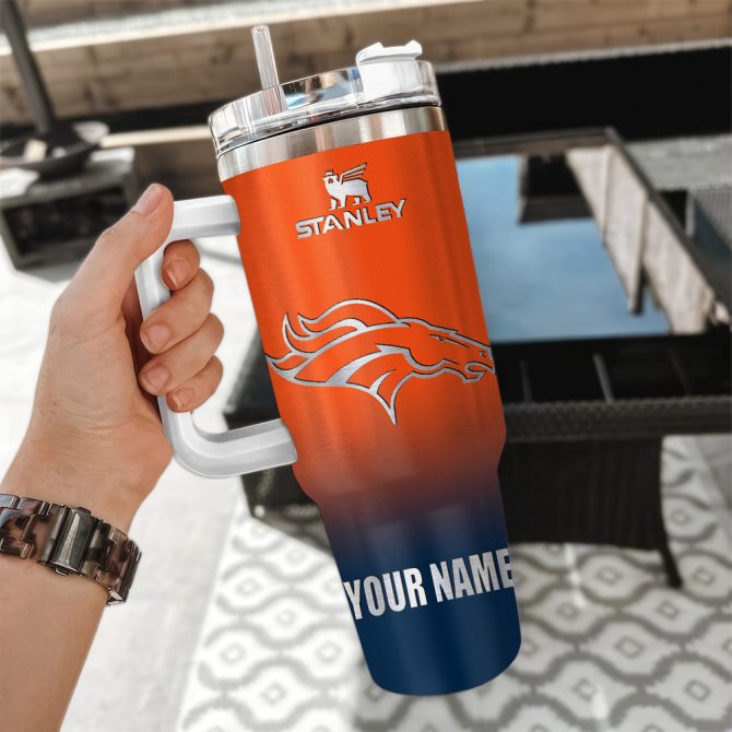 Denver Broncos Nfl Custom Stanley Quencher 40Oz Stainless Steel Tumbler With Handle - Image 3