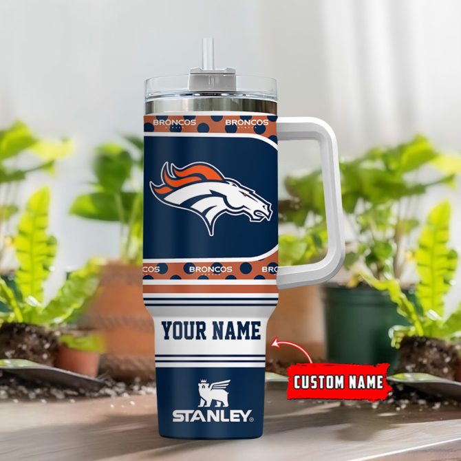 Denver Broncos Nfl Custom Stanley Quencher 40Oz Stainless Steel Tumbler With Handle - Image 2