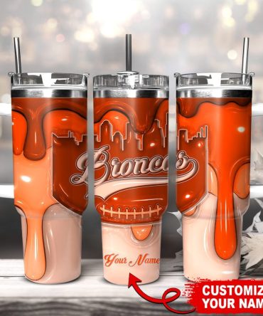 Denver Broncos Nfl Custom Stanley Quencher 40Oz Stainless Steel Tumbler With Handle