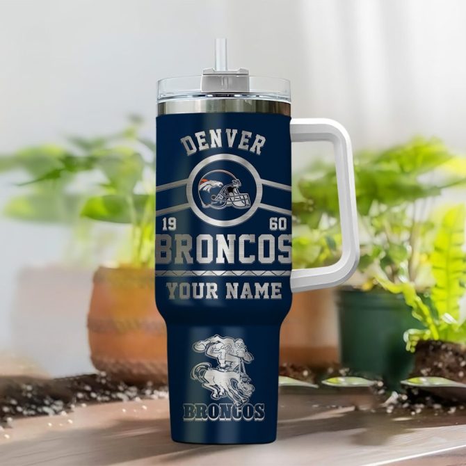 Denver Broncos Nfl Custom Stanley Quencher 40Oz Stainless Steel Tumbler With Handle - Image 2