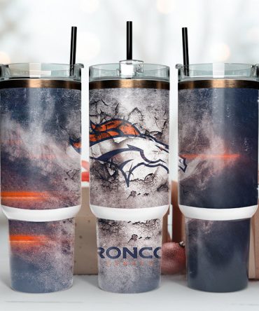 Denver Broncos Nfl Custom Stanley Quencher 40Oz Stainless Steel Tumbler With Handle