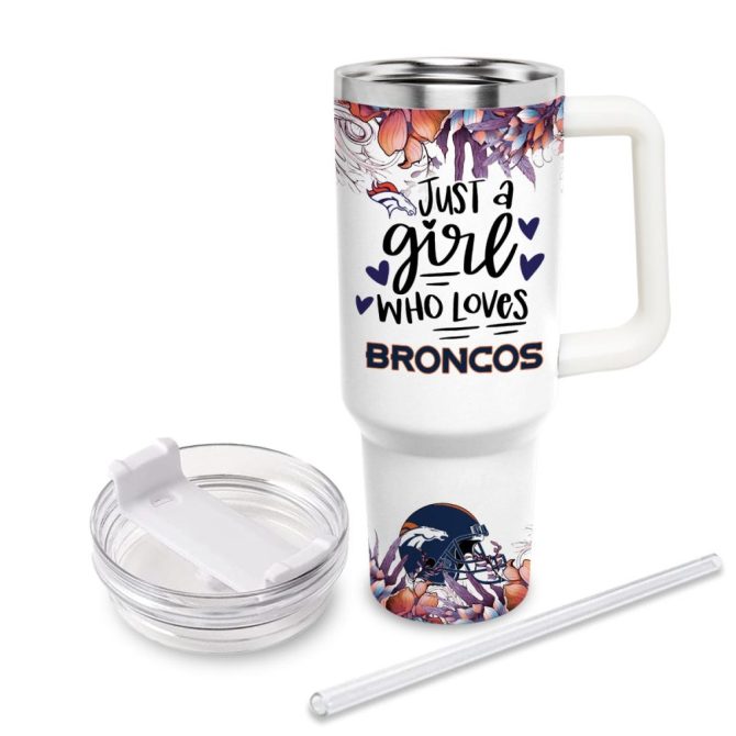 Denver Broncos Nfl Custom Stanley Quencher 40Oz Stainless Steel Tumbler With Handle - Image 3