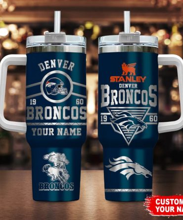Denver Broncos Nfl Custom Stanley Quencher 40Oz Stainless Steel Tumbler With Handle