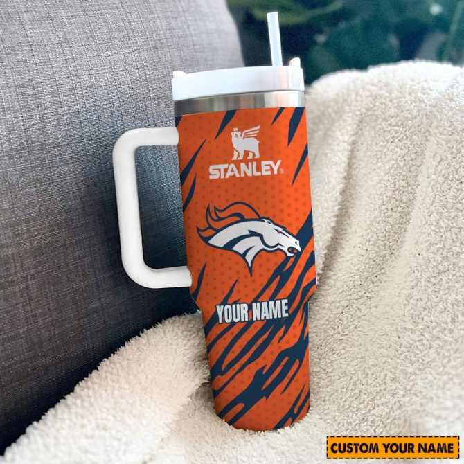 Denver Broncos Nfl Custom Stanley Quencher 40Oz Stainless Steel Tumbler With Handle - Image 2