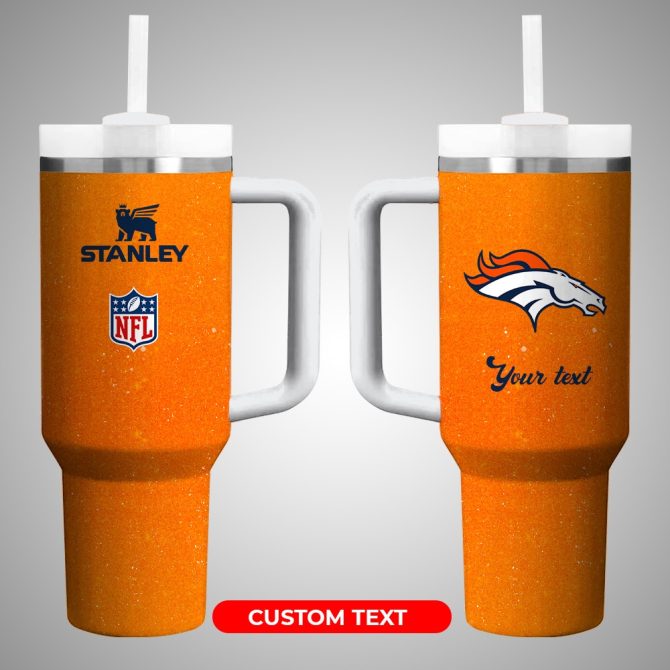 Denver Broncos Nfl Custom Stanley Quencher 40Oz Stainless Steel