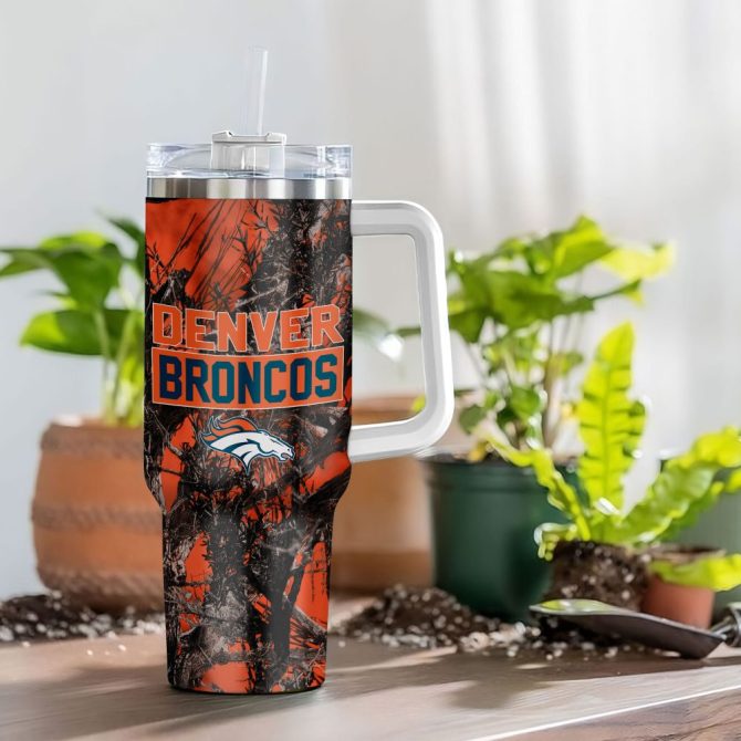 Denver Broncos Nfl Hunting Custom Stanley Quencher 40Oz Stainless Steel Tumbler With Handle - Image 4