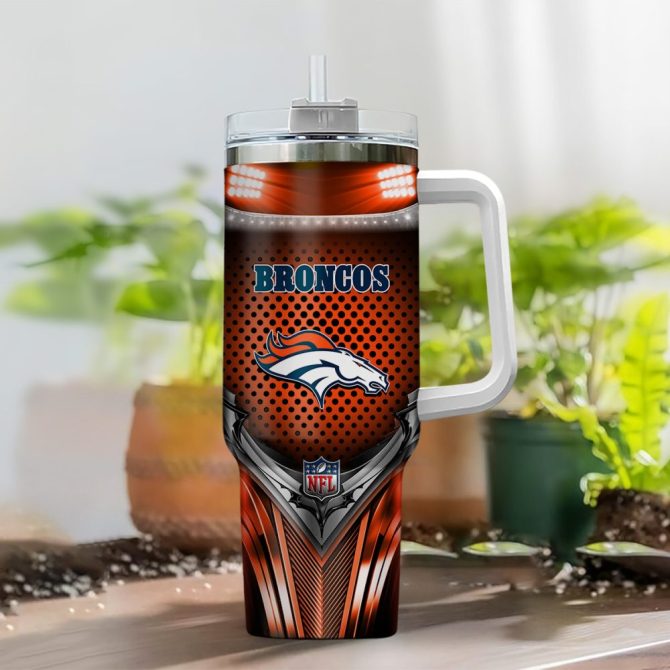 Denver Broncos Nfl Nutrition Facts Custom Stanley Quencher 40Oz Stainless Steel Tumbler With Handle - Image 2