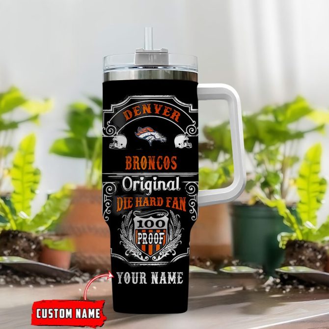 Denver Broncos Nfl Original Diehard Fan Custom Stanley Quencher 40Oz Stainless Steel Tumbler With Handle - Image 2