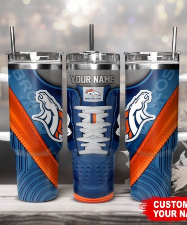 Denver Broncos Nfl Sneaker Custom Stanley Quencher 40Oz Stainless Steel Tumbler With Handle
