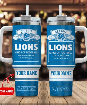 Detroit Lions Nfl Bud Light Custom Stanley Quencher 40Oz Stainless Steel Tumbler With Handle