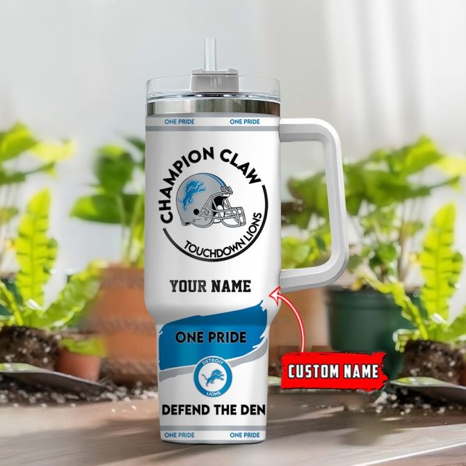 Detroit Lions Nfl Champion Claw Custom Stanley Quencher 40Oz Stainless Steel Tumbler With Handle - Image 2