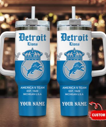 Detroit Lions Nfl Corona Extra Custom Stanley Quencher 40Oz Stainless Steel Tumbler With Handle