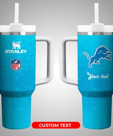 Detroit Lions Nfl Custom Stanley Quencher 40Oz Stainless Steel