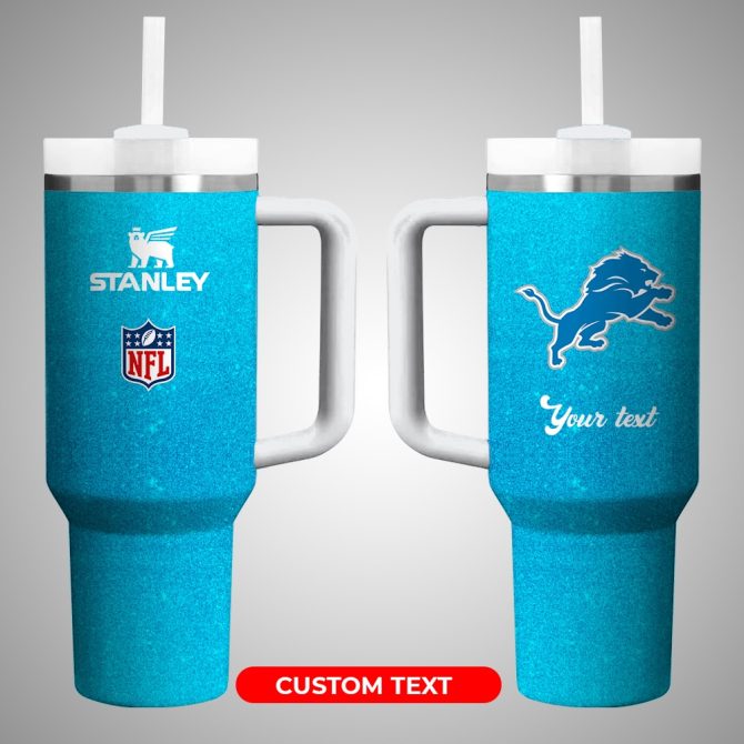 Detroit Lions Nfl Custom Stanley Quencher 40Oz Stainless Steel
