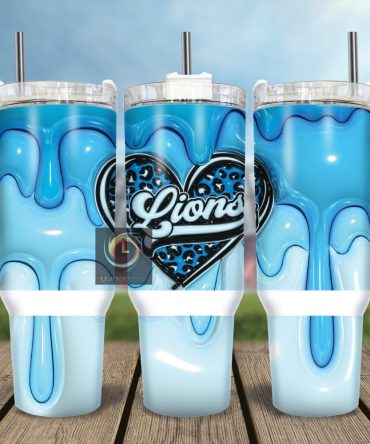 Detroit Lions Nfl Custom Stanley Quencher 40Oz Stainless Steel Tumbler With Handle