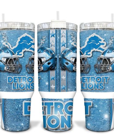 Detroit Lions Nfl Custom Stanley Quencher 40Oz Stainless Steel Tumbler With Handle