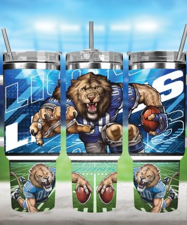 Detroit Lions Nfl Mascot Custom Stanley Quencher 40Oz Stainless Steel Tumbler With Handle