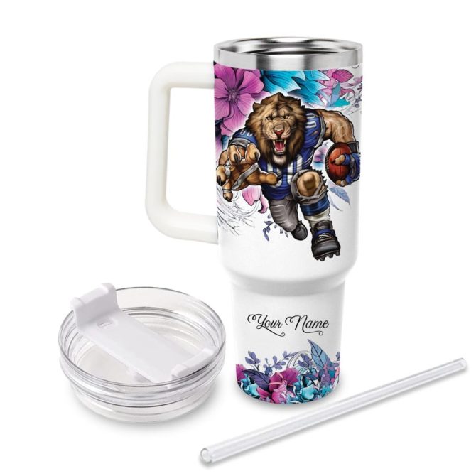 Detroit Lions Nfl Custom Stanley Quencher 40Oz Stainless Steel Tumbler With Handle - Image 2