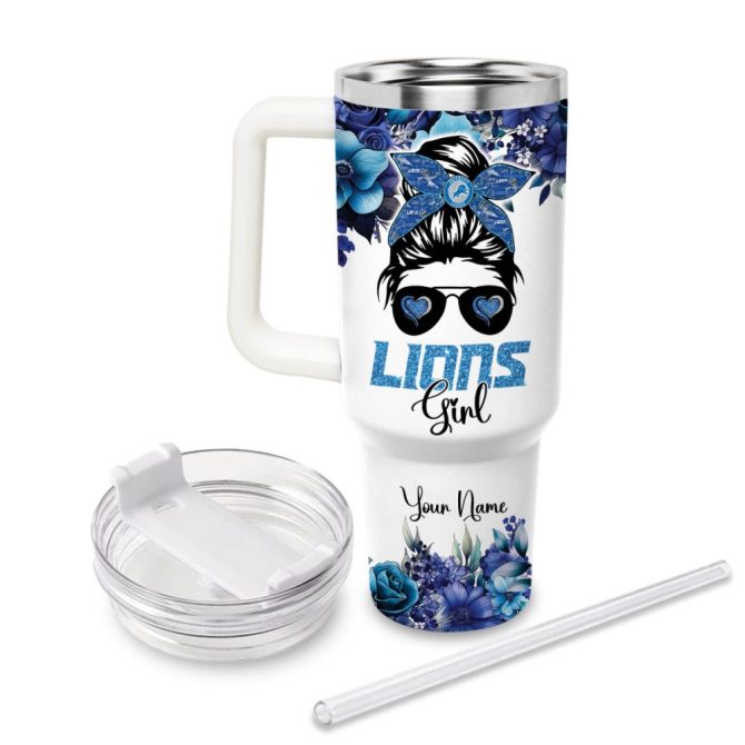 Detroit Lions Nfl Custom Stanley Quencher 40Oz Stainless Steel Tumbler With Handle - Image 2