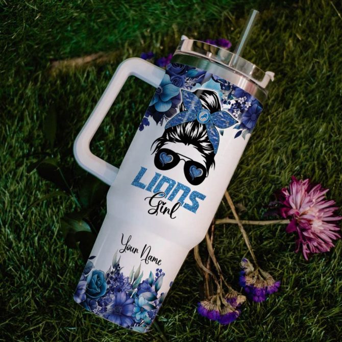 Detroit Lions Nfl Custom Stanley Quencher 40Oz Stainless Steel Tumbler With Handle - Image 6