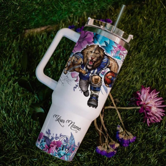 Detroit Lions Nfl Custom Stanley Quencher 40Oz Stainless Steel Tumbler With Handle - Image 6