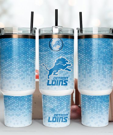 Detroit Lions Nfl Custom Stanley Quencher 40Oz Stainless Steel Tumbler With Handle