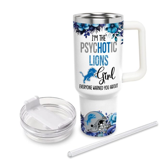 Detroit Lions Nfl Custom Stanley Quencher 40Oz Stainless Steel Tumbler With Handle - Image 3