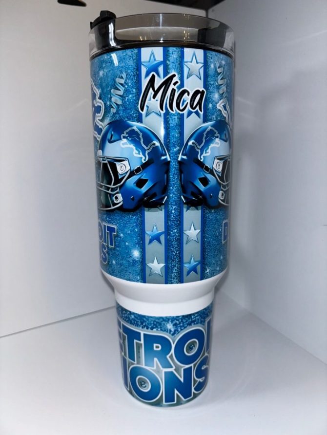 Detroit Lions Nfl Custom Stanley Quencher 40Oz Stainless Steel Tumbler With Handle - Image 3