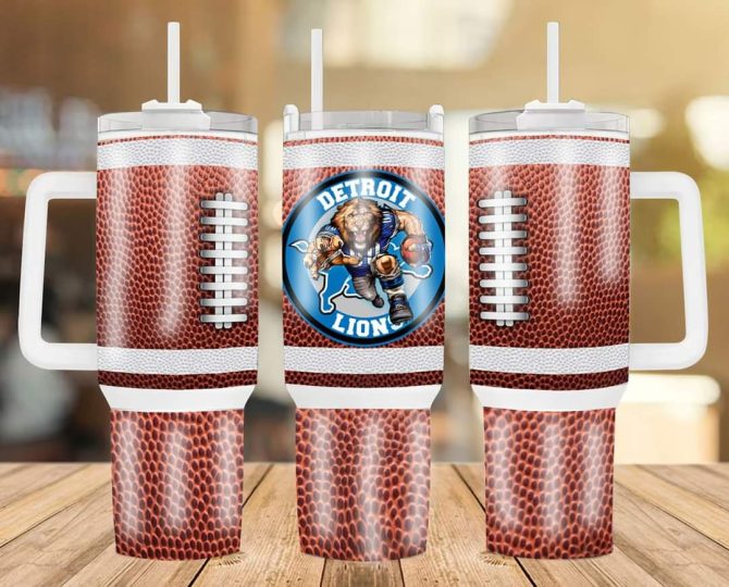 Detroit Lions Nfl Custom Stanley Quencher 40Oz Stainless Steel