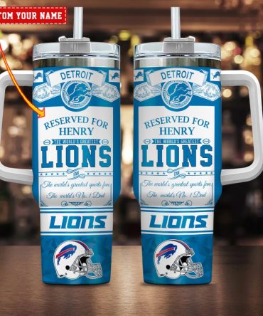 Detroit Lions Nfl Father #8217;S Day Custom Stanley Quencher 40Oz Stainless Steel
